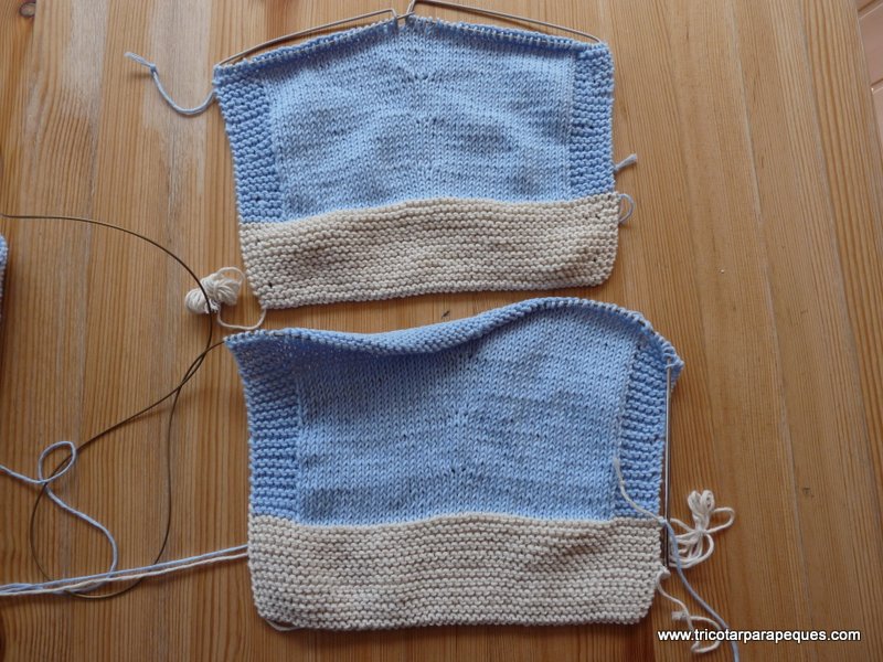 Pantalones en algodón para bebé 0-3 meses. Baby pants in cotton, newborn to  3 months. Modelo 56 - Tricotar para peques - Knitting for kids